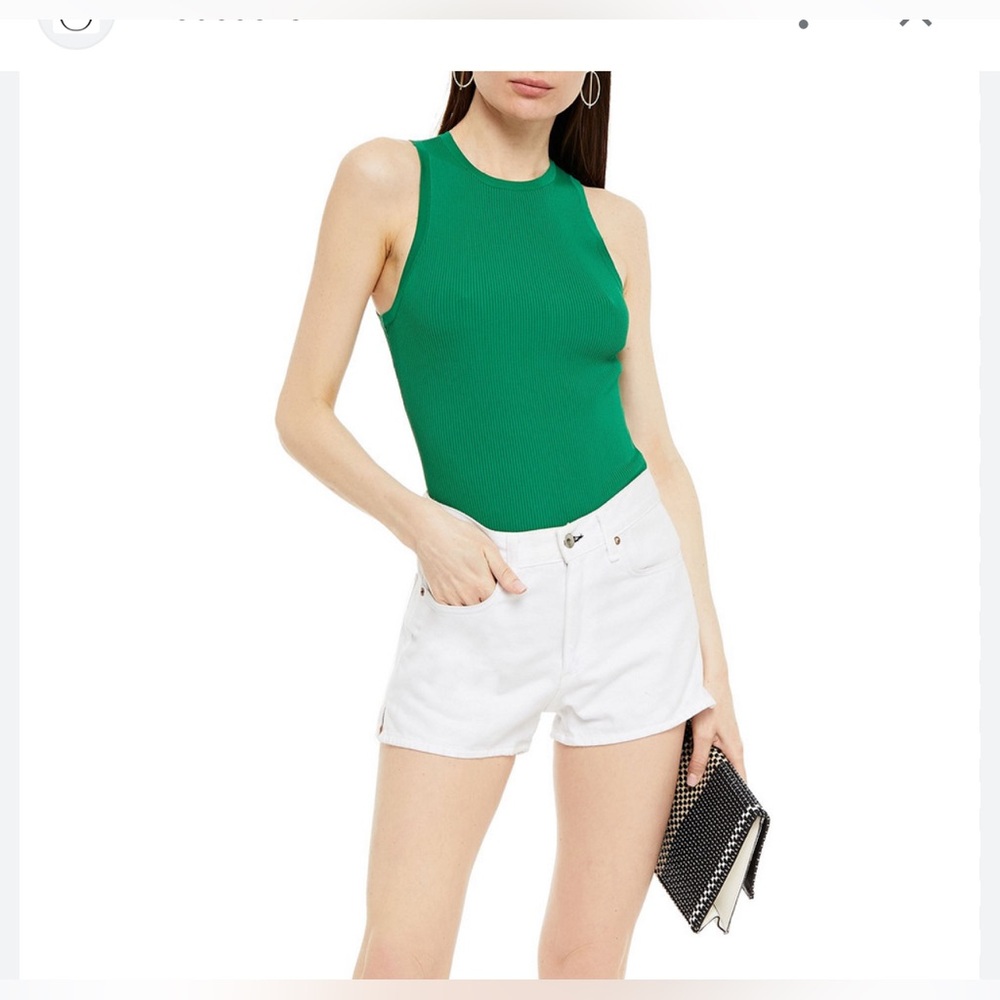 ZIMMERMANN Amari Ribbed-knit Tank In green